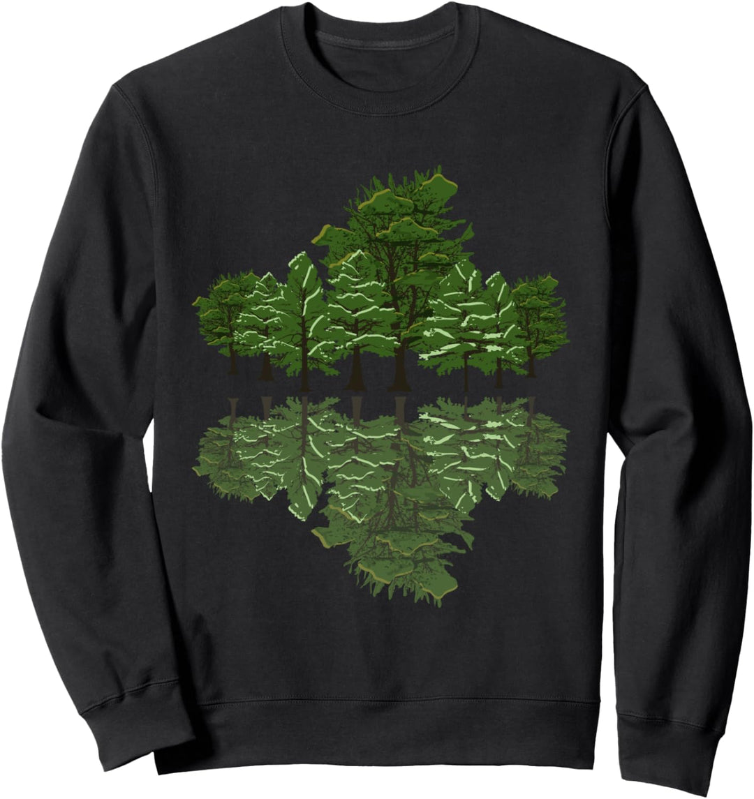 Outdoor Baum Spiegelung Natur Reflektion Wald Sweatshirt