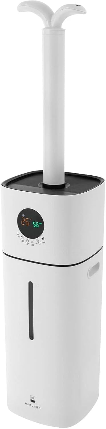 16L Obere Füllung Luftbefeuchter 56W Geräuscharm Raumbefeuchter mit LED-Anzeige und Zeitmesser 600ml