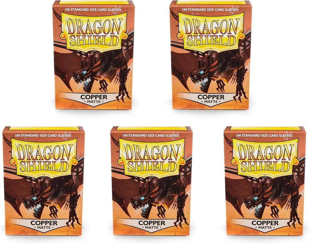 5 Packs Dragon Shield Matte Copper Standard Size 100 ct Card Sleeves Value Bundle! Kupfer, Kupfer