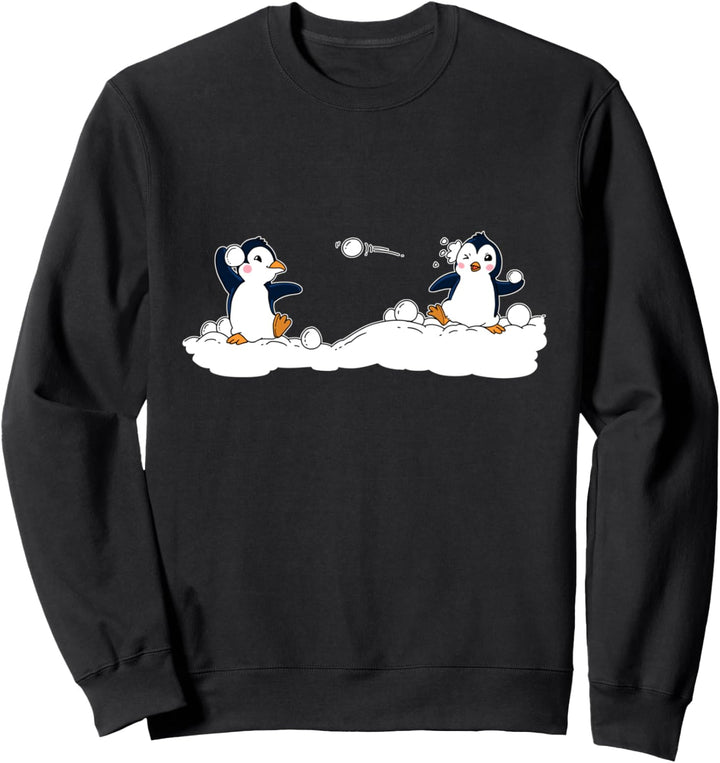 Süsser Pinguin Schneeball Kampf Pinguine Geschenk Sweatshirt