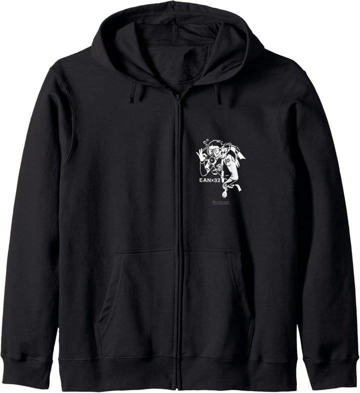 Taucher Geste OK Schriftzug EAN x 32 Nitrox-Taucher Kapuzenjacke