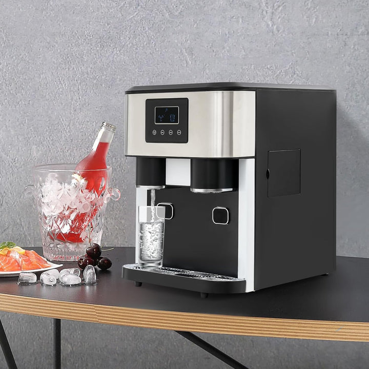 3-in-1 Eismaschine mit Wasser- und Eiswürfelspender, Eiscrusher & LCD Display, schnelle Eisproduktio