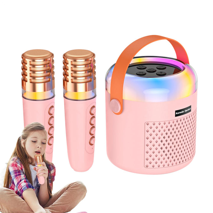 Kleine Karaoke Maschine - Musikabspieler Mit LED-Lichtern - Tragbarer Karaoke-Lautsprecher mit Mikro