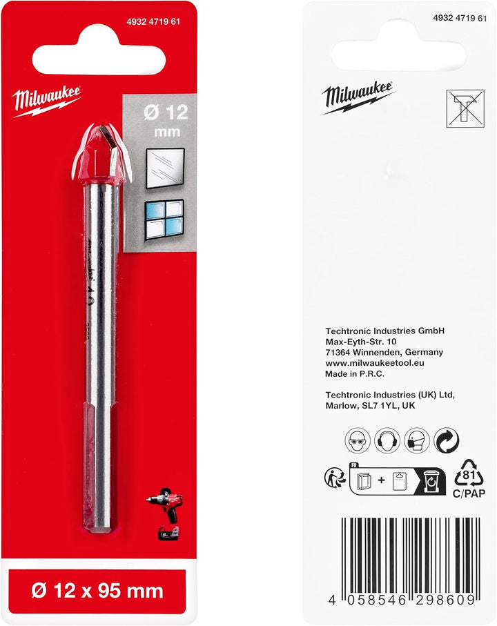 Milwaukee GLAS- &amp; FLIESENBOHRER Ø 12 mm