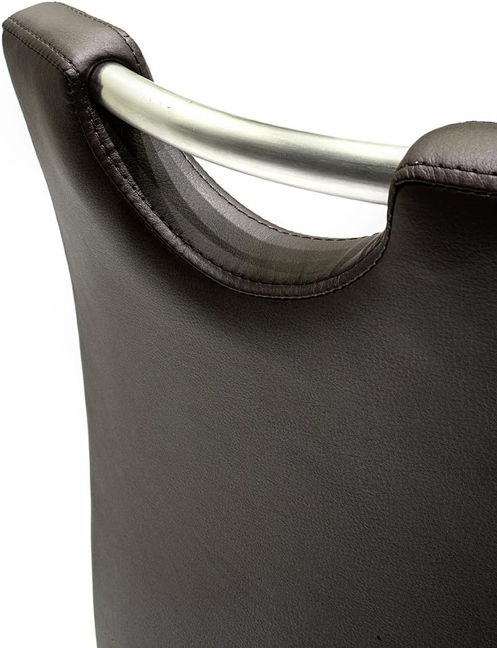 Robas Lund Barstuhl Braun 360°drehbar mit Kunstlederbezug, belastbar bis 120 kg, Braun