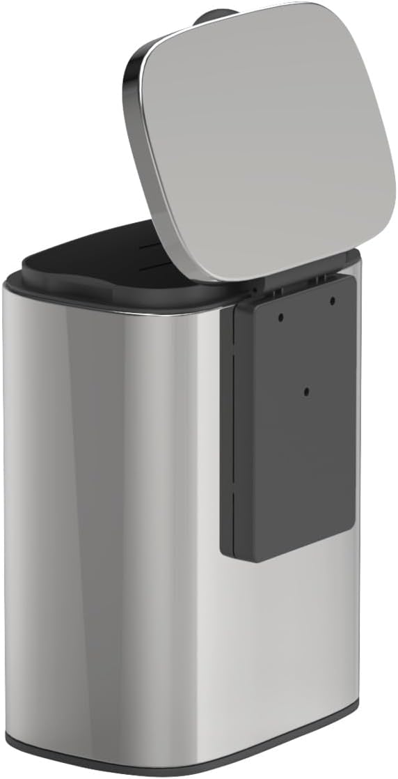 WENKO Wand-Kosmetikeimer Sare 5 Liter, Mülleimer mit Deckel und Easy-Close Absenkautomatik, Badezimm