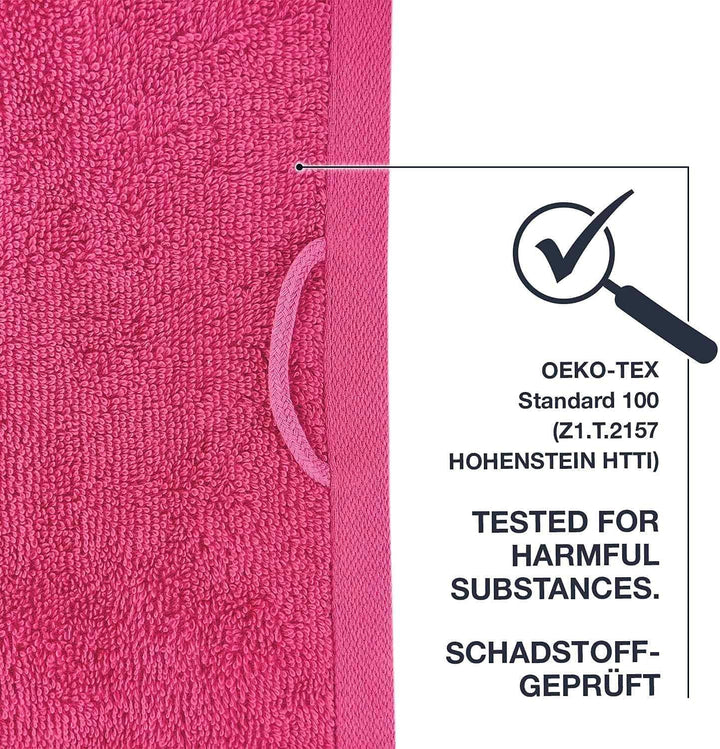 WohnDirect Duschtuch Set 2 teilig - 2 Badetücher (70x140) - Frottee 100% Baumwolle - Pink 2 Badetüch