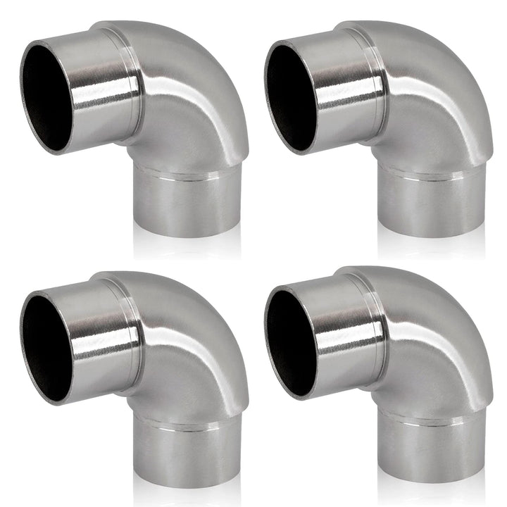 PRIOstahl Rundbogen Rohrbogen Bogen Rohrverbinder Steckfitting Verbinder Rund - 4 Stück Ø 42,4 mm fü