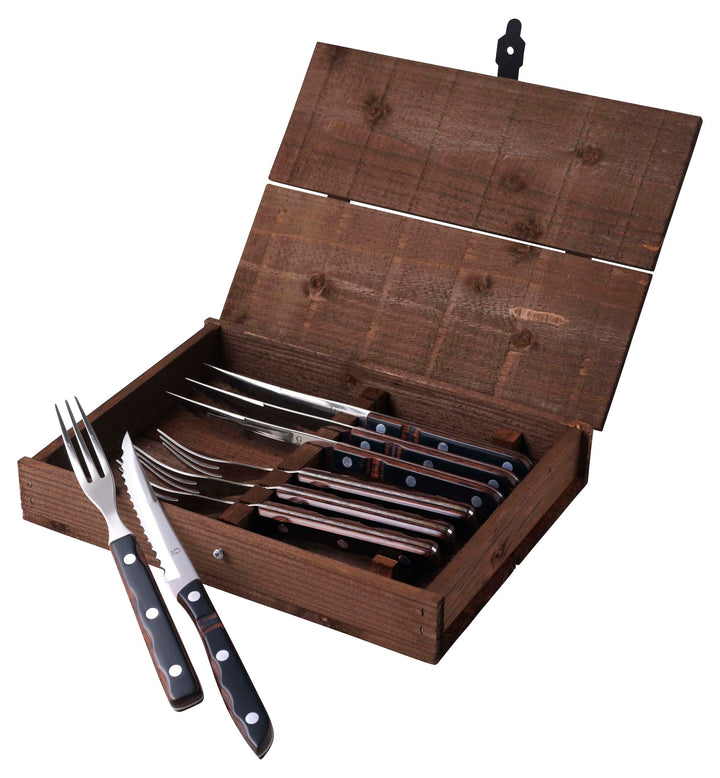 Gense Old Farmer Classic Steak Besteck 8 Teilen Holz/Stahl, Holz/Stahl