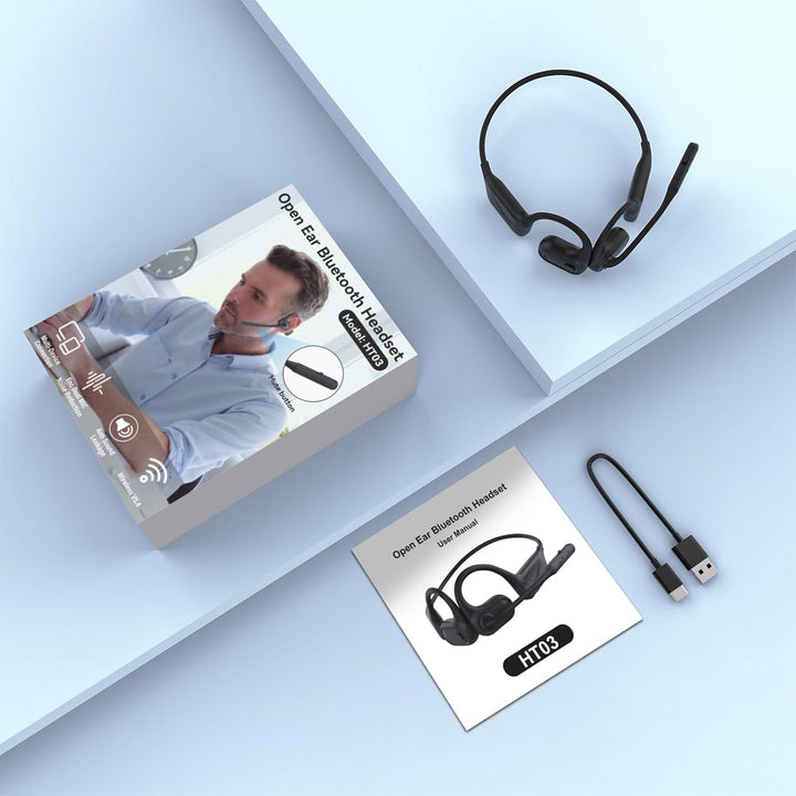 MONODEAL Bluetooth Headset mit Mikrofon, Open-Ear Kopfhörer Bluetooth 5.4 mit Geräuschunterdrückung