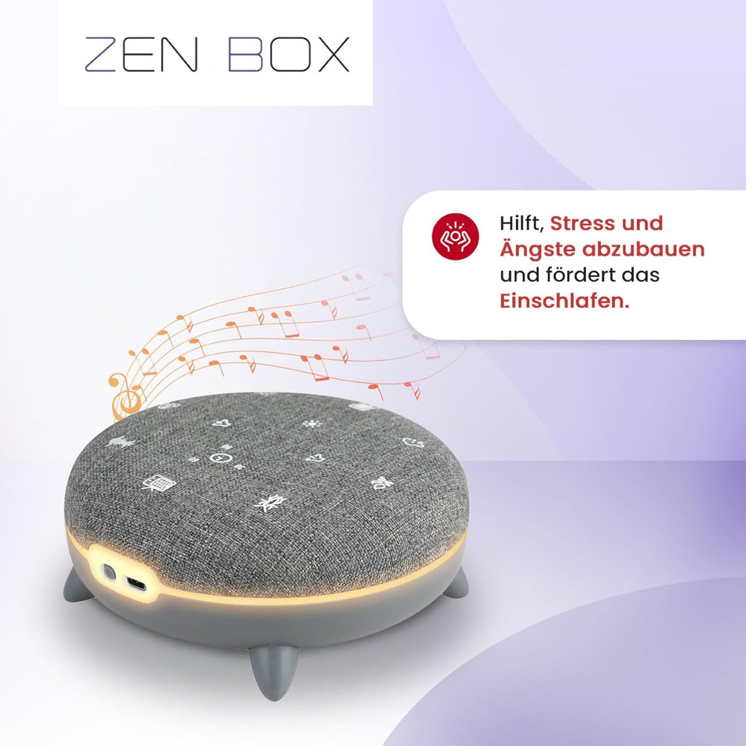 TERRAILLON - Zen Box, Entspannungshilfe, Geräuschmaschine, weiss, mit 7 beruhigenden Sounds, Streami