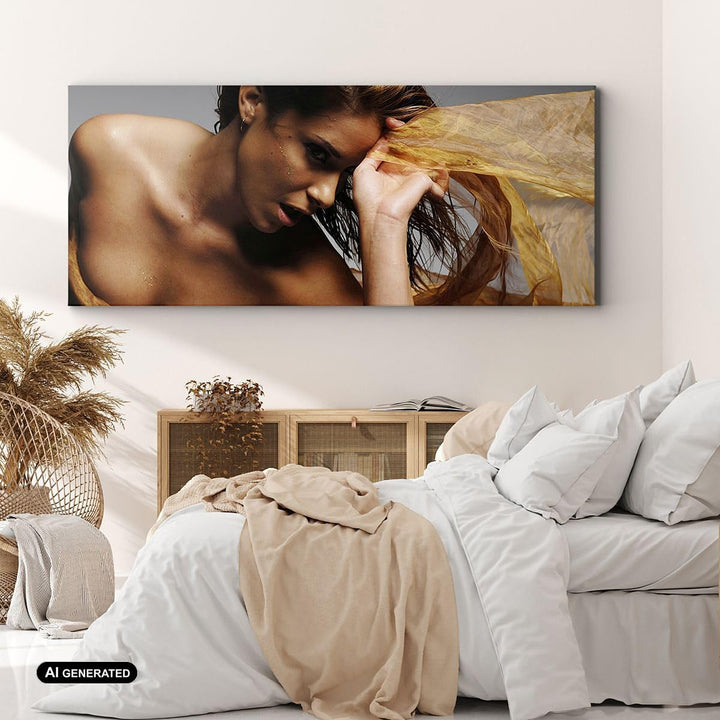 Wandbilder Dekoration Wohnzimmer Frau Pose Tanzen Panorama Bilder auf Leinwand 120x50cm Leinwandbild