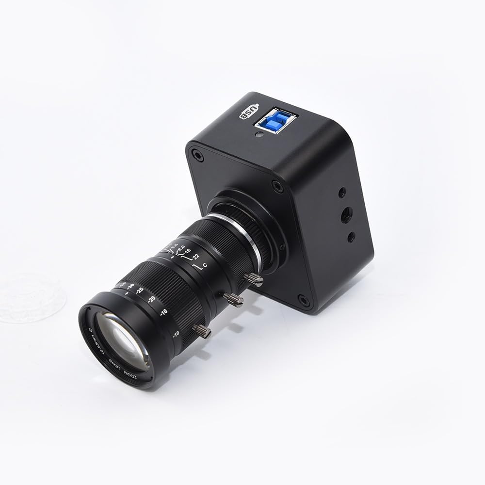 MOKOSE 4K USB Kamera, USB3.0 Webcam mit manuellem Fokus und C-Mount 10-55mm-Telezoomobjektiv, IMX678