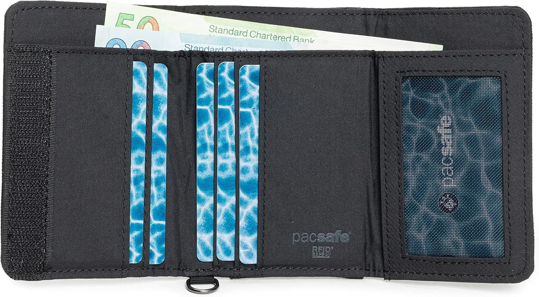 Pacsafe RFIDsafe Trifold Wallet Einheitsgrösse Schwarz, Einheitsgrösse Schwarz
