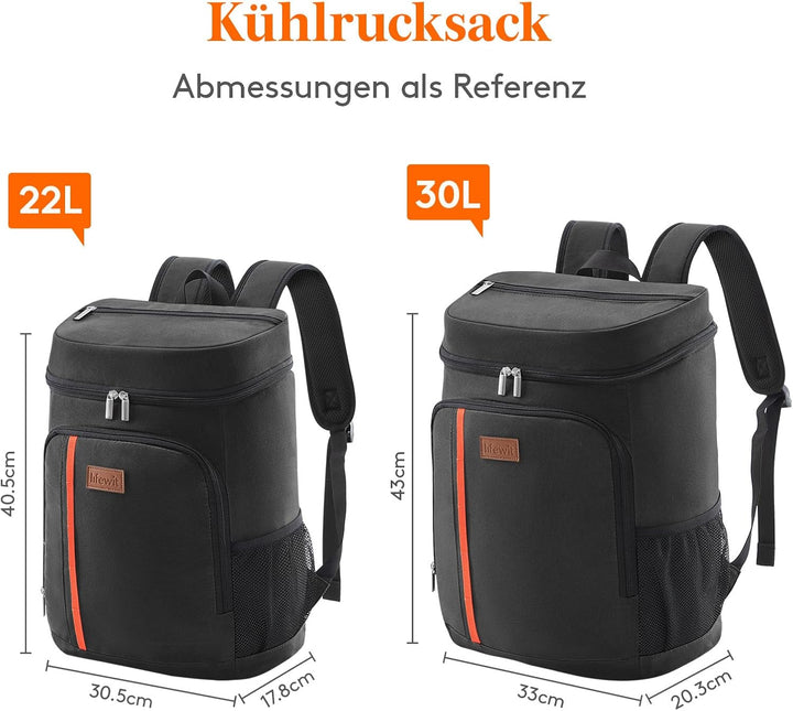 Lifewit 22L Kühlrucksack Auslaufsichere Kühltasche Rucksack wasserdichte Picknickrucksack Isolierte