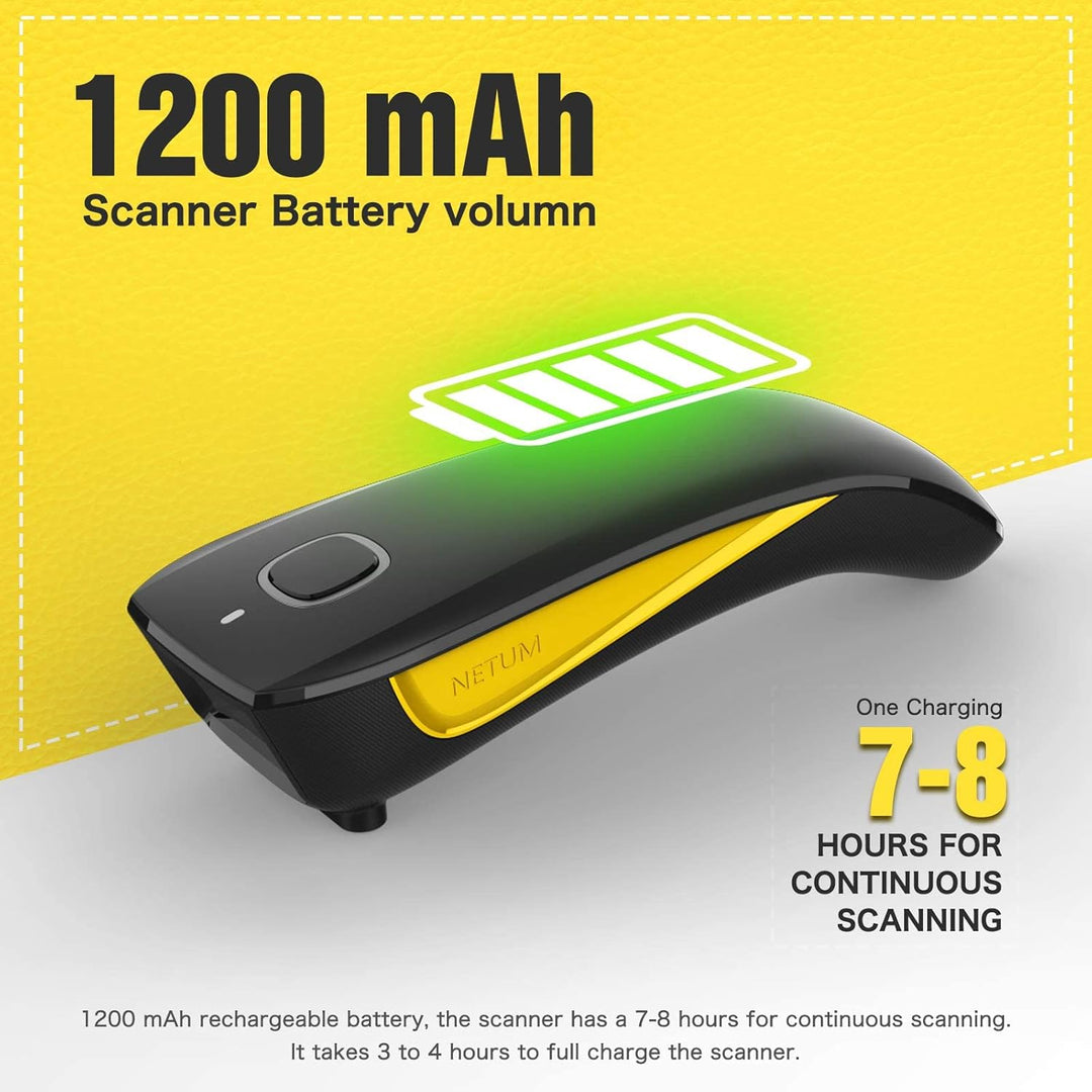 NETUM C750 Wireless Barcode Scanner Bluetooth Compatible Small Pocket USB 1D 2D QR Code Scanner for