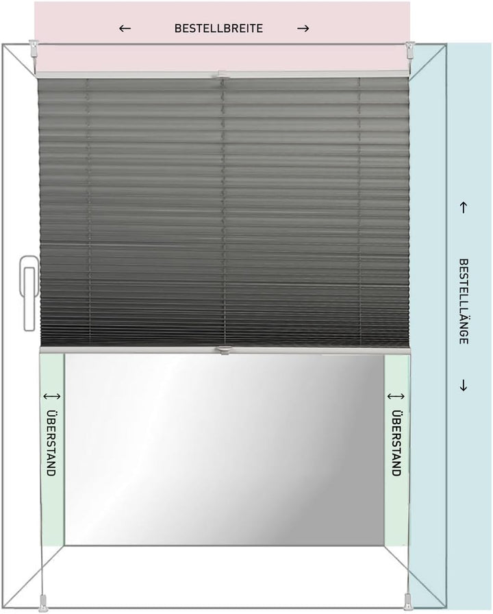 K-Home Klemmfix Plissee 3D-Effekt Taupe 80 x 130 cm B80 x H130 cm 3d-struktur Taupe, B80 x H130 cm 3