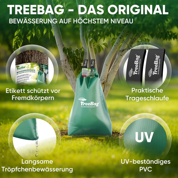 Wassersack für Bäume 5 x 75L – UV-stabiler Baumbewässerungssack aus PVC – Effektiver Bewässerungssac