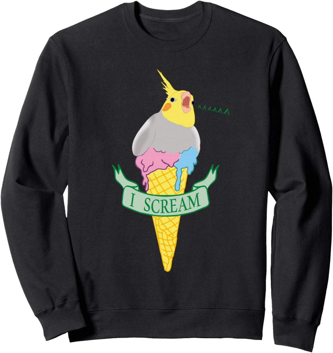 Lustiger ich schreit Eiscreme Nymphensittich Sweatshirt