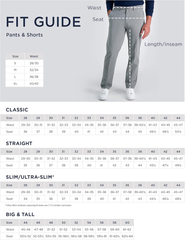 Haggar Herren Klassische Hose ECLO Repreve Stria Flat Front Dress Pant 32W / 30L Med Grey, 32W / 30L
