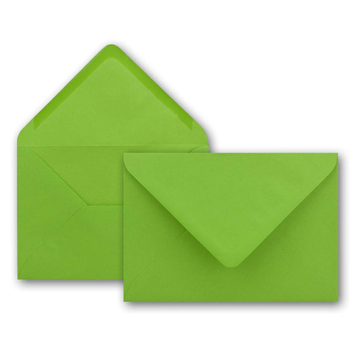 200x Brief-Umschläge in Hell-Grün - 80 g/m² - Kuverts in DIN B6 Format 12,5 x 17,6 cm - Nassklebung