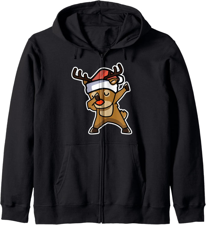 Weihnachten Rentier Dabbing Geschenk Lustiges Weihnachts Kapuzenjacke