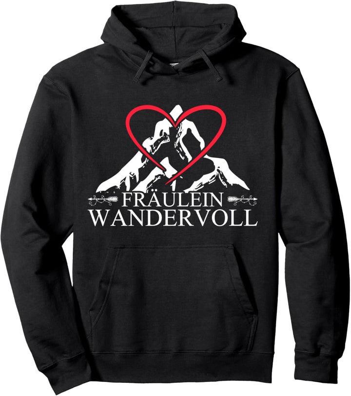 Fräulein Wandervoll Wandern Zubehör Allgäu Alpen Berglauf Pullover Hoodie