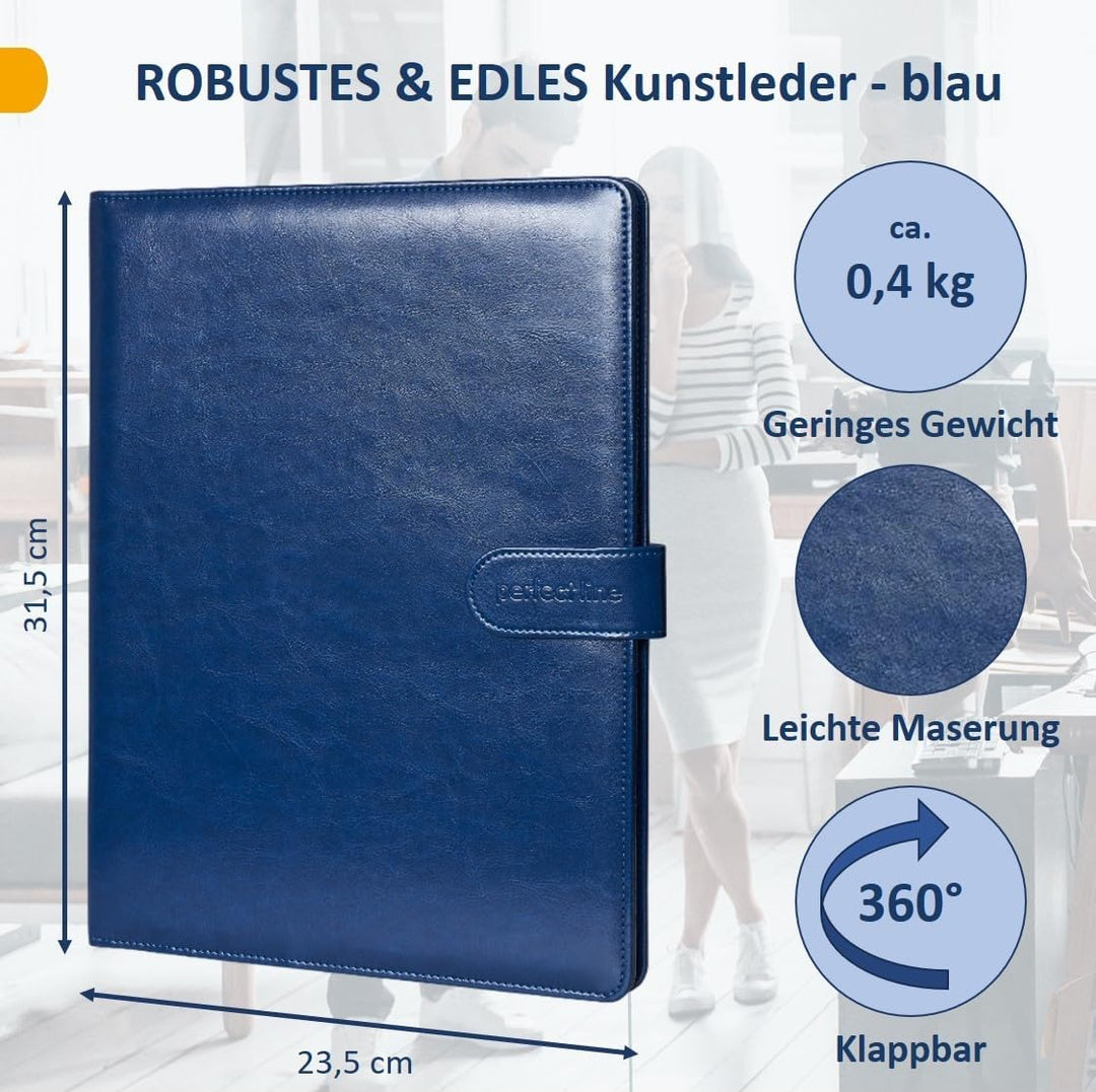 perfect line - Klemmbrettmappe DIN-A4 mit Magnetverschluss - aus strapazierfähigem Kunstleder in sti
