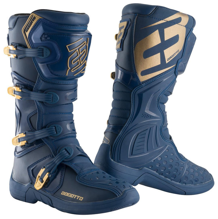 Bogotto MX-5 Motocross Stiefel, blau/gold, 44, 44 EU