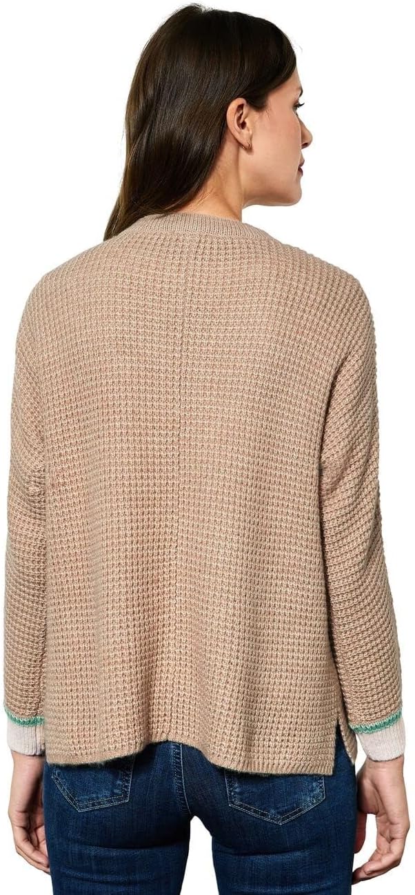 Street One Damen Offene Strickjacke, Buff Sand Melange