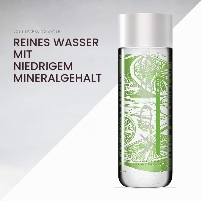 Voss Artesische Lime Mint Sparkling nach Honig Wasser (375 ml) Glas Flasche – 12 Pack Lime Mint 375