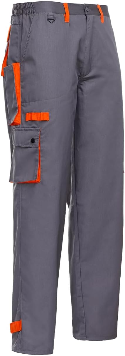 Stenso Desman Herren Arbeitshosen Bundhose - Cargohose - Grau/Orange 56, 56