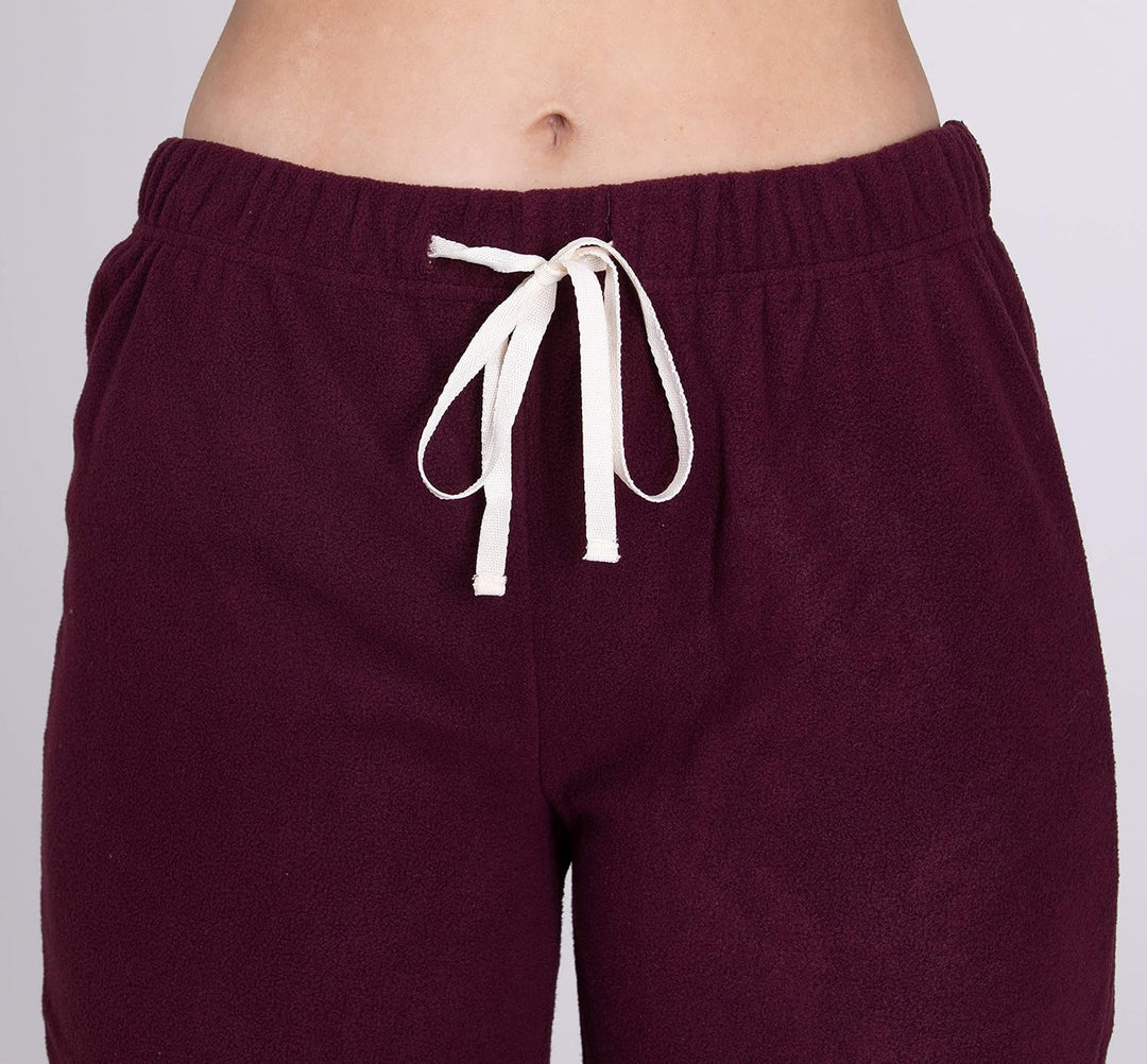 SLOUCHER Fleece-Anzug Hausanzug aus wärmenden Fleece für Damen, Farbe:Bordeaux, Grösse:60-62