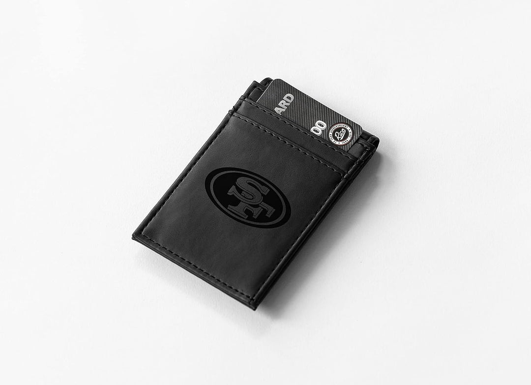 Rico Industries NFL Laser Engraved Front Pocket Wallet, Black San Francisco 49ers