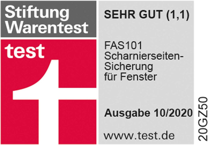 ABUS Scharnierseitensicherung FAS101 - Fenster-Zusatzschloss für die Scharnierseite - ABUS-Sicherhei