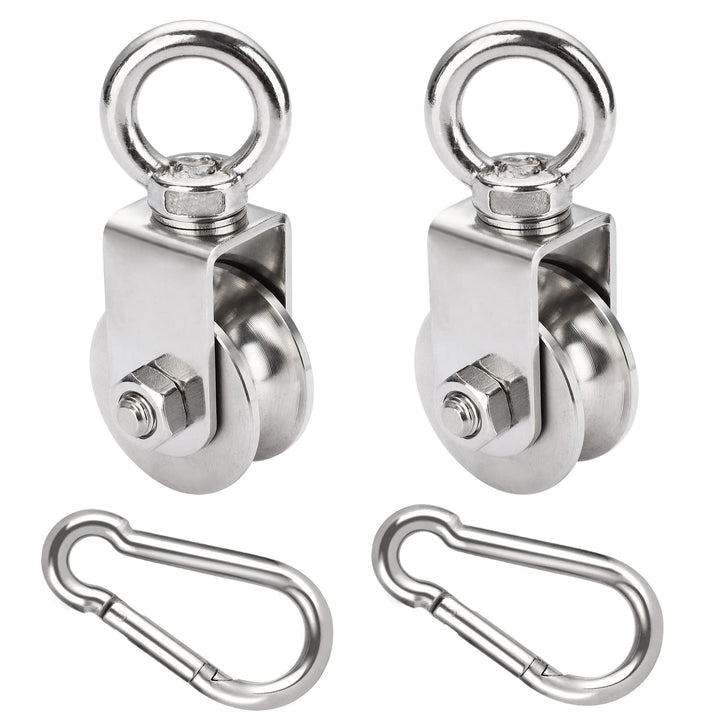 GothicBride 2 Pack 48 mm Umlenkrolle mit Kugellager, 500 kg Tragende Umlenkrolle Stahlseil, Edelstah