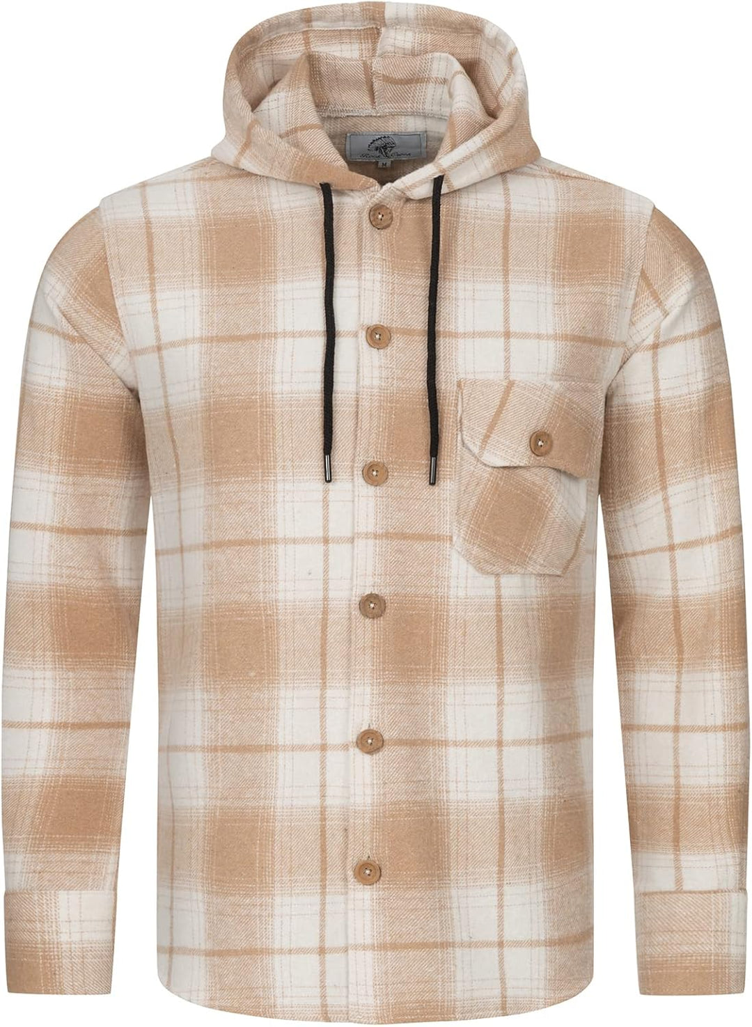 Rock Creek Herren Hemd Kariert Kapuzenhemd M65 XXL Beige - H326, XXL Beige - H326