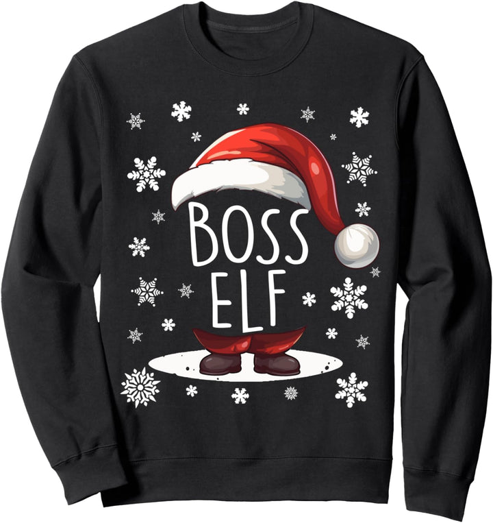 Christmas Elfen Familie Gruppenoutfit Weihnachts Boss Elf Sweatshirt
