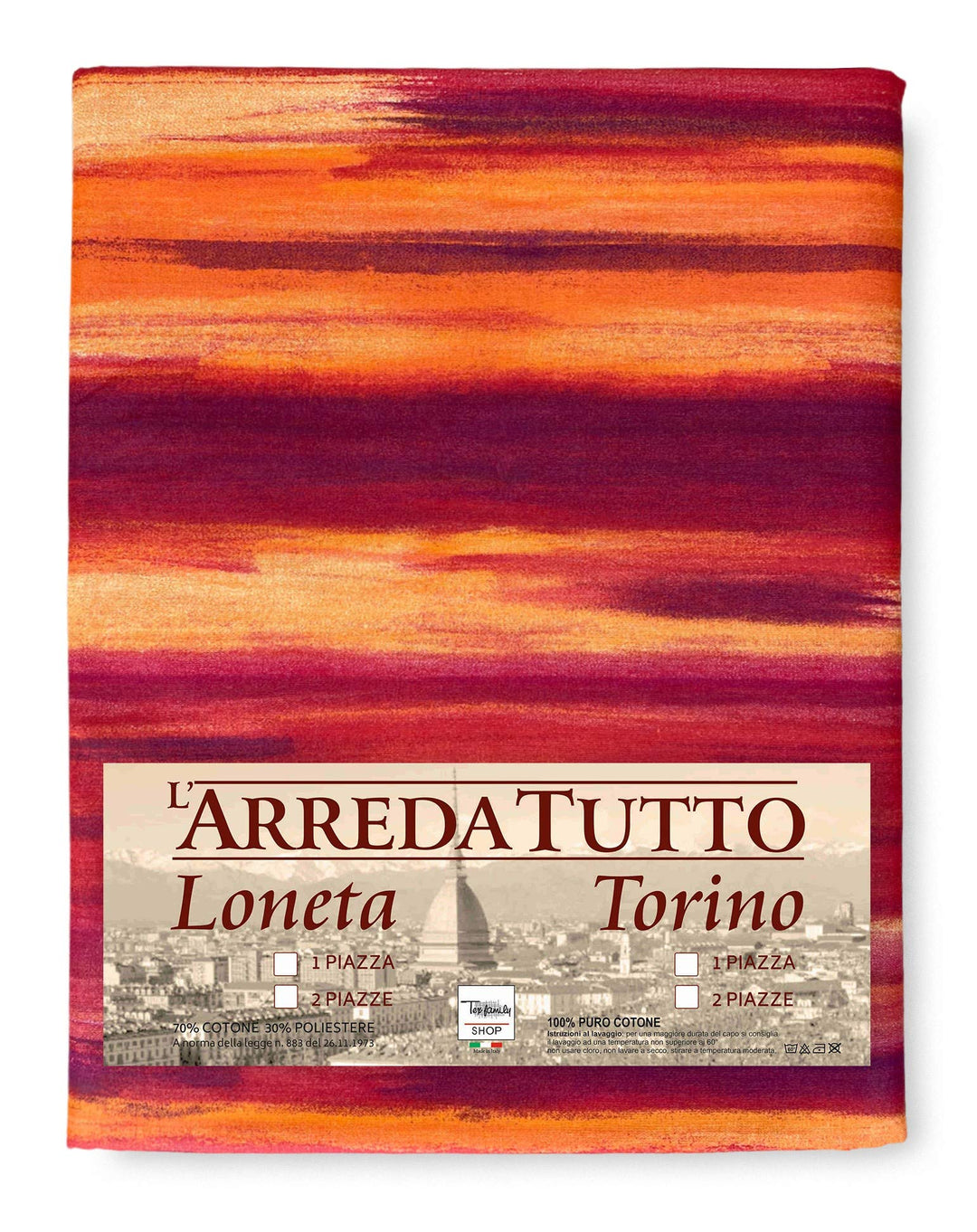 Tex Family Tagesdecke Gran Foulard Tagesdecke Sofaüberwurf Stoff Rio Orange - Doppelbett Einzelbett,