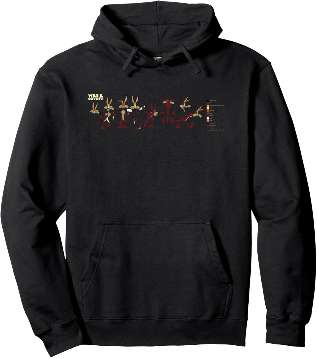 Looney Tunes Wile E Coyote Colour Code Pullover Hoodie