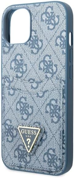 Guess GUHCP13SP4TPB Hülle für iPhone 13 Mini 5,4" blau/Blue hardcase 4G Triangle Logo Cardslot