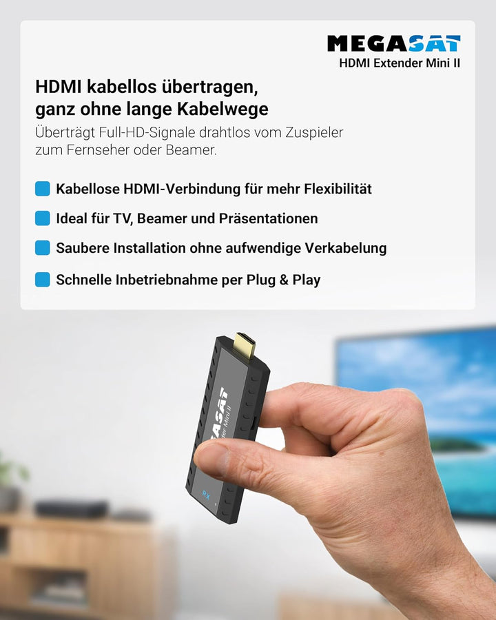 MegaSat Mini II HDMI Extender 30 m 5.8 GHz 1920 x 1080 Pixel