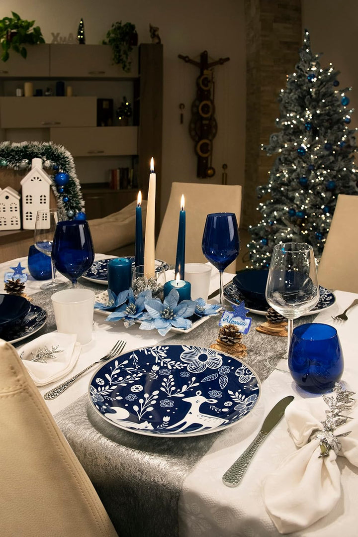 Excelsa Cobalto Weingläser, Glas, Blau, 6 Stück Kelche, Kelche