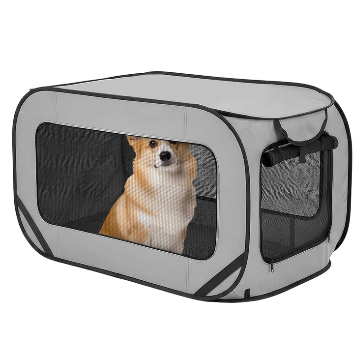 Hundetransportbox Faltbar Hundebox Auto, Transportbox Hund & Katze bis 29,5 kg, Oxford Stoff Hundebo