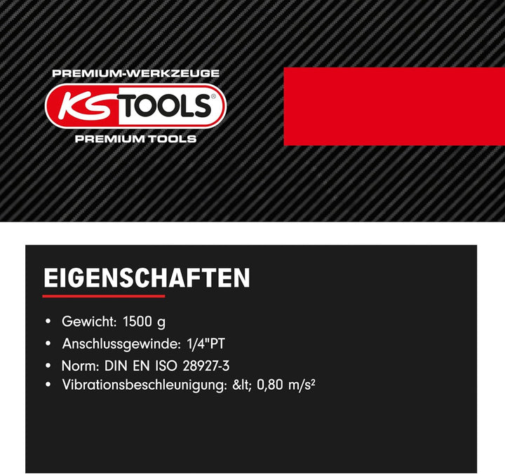 KS Tools Druckluft Exzenterschleifer Feinschliff 515.3061 I Druckluftschleifer mit 6fach-Lochung im