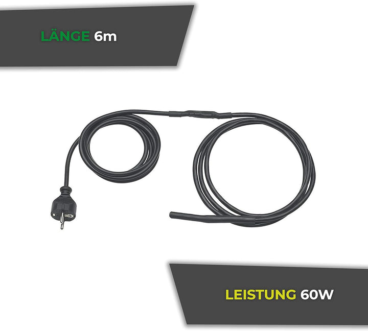 Bio Green Pflanzen-Heizkabel | 6 Meter | 60 Watt | selbstlimitierend | schützt Pflanzen und Töpfe vo
