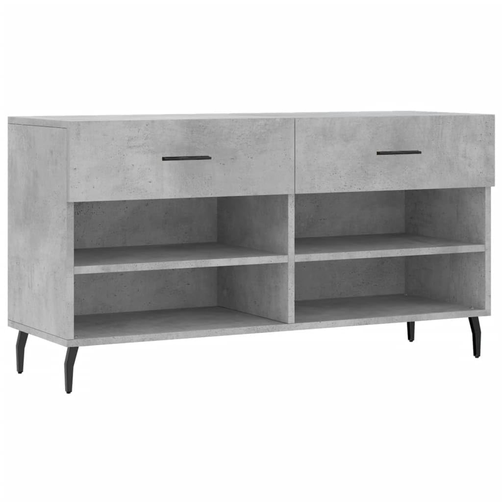vidaXL Schuhbank Betongrau 102x35x55 cm Holzwerkstoff, Betongrau