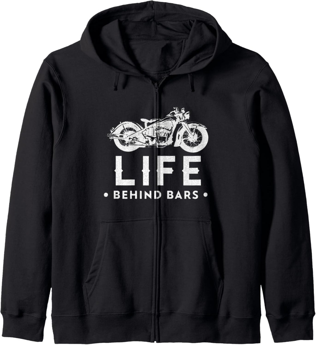 Leben hinter Gittern Retro-Motorrad Biker Kapuzenjacke