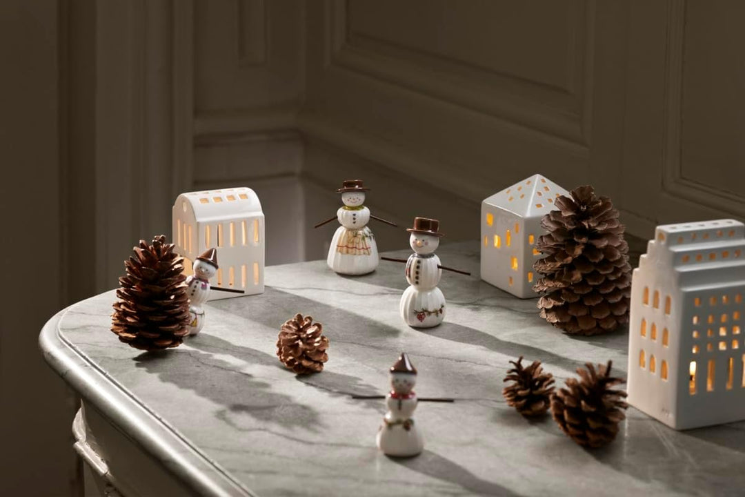 Kähler Hammershøi Christmas Schneemann – Porzellan Dekofigur, Handbemalt, 11,5 cm, Weihnachtsdekorat