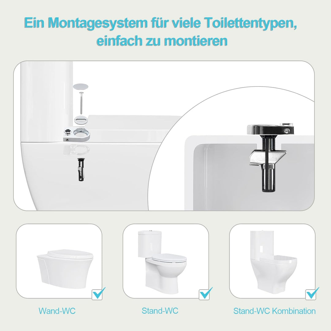 eSituro Toilettendeckel mit Absenkautomatik Holz, WC Sitz mit Quick-Release-Funktion für leichte Rei